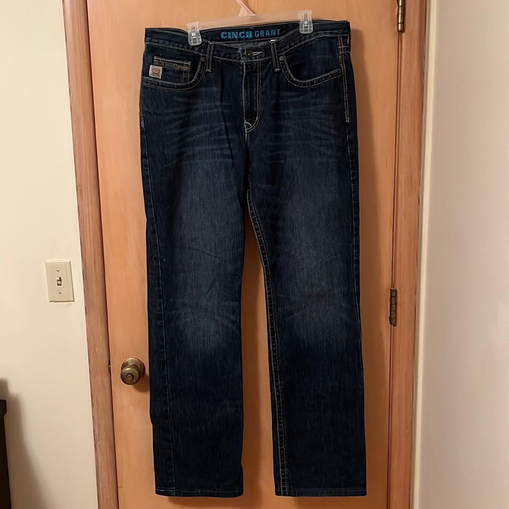 Cinch Grant Men’s Relaxed Bootcut Jeans
Size 36x38 Dark Blue Wash